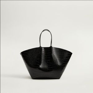 NWT Mango Croc Bucket Bag